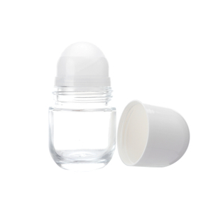 Embalaje cosmético, botella enrollable de vidrio para desodorante de 50ml, botella enrollable de vidrio para aceite de Perfume con bola de rodillo, botella enrollable de vidrio