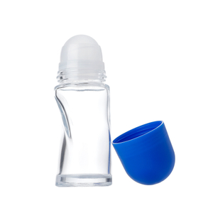 Botella enrollable de vidrio para aceites esenciales, diseño especial, botellas de vidrio enrollables de 50ml, botella de Perfume recargable con bola enrollable