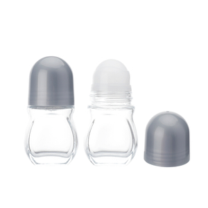 Botellas desodorantes enrollables de vidrio esmerilado, muestra gratuita de buena calidad, botella enrollable de vidrio de pared gruesa, botella de vidrio enrollable para aceite